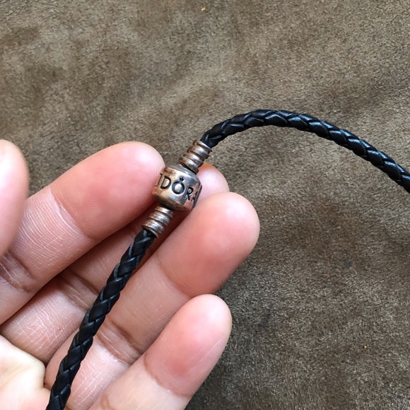 Pandora Leather Bracelet & Necklace Set with 7 Charms - Picture 6 of 14